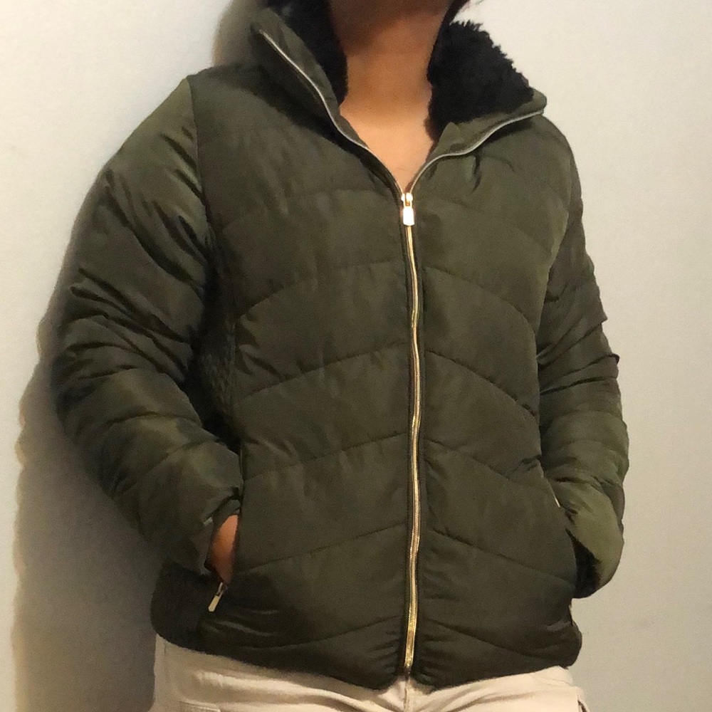 Olive Green Puffer Jacket